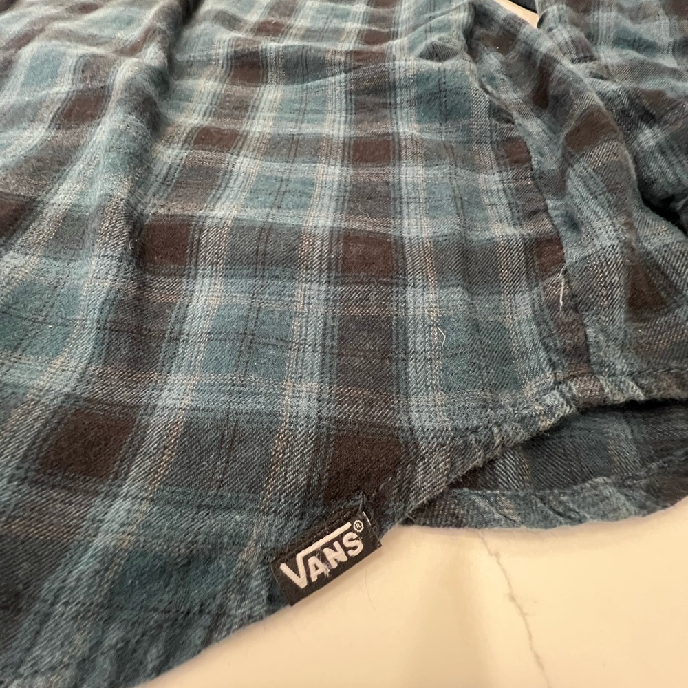 Vans Casual Blue and Black Plaid Shirt - Picture 6 of 8